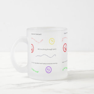 Caneca De Café Vidro Jateado Palavras e frases em um cérebro de repórter de