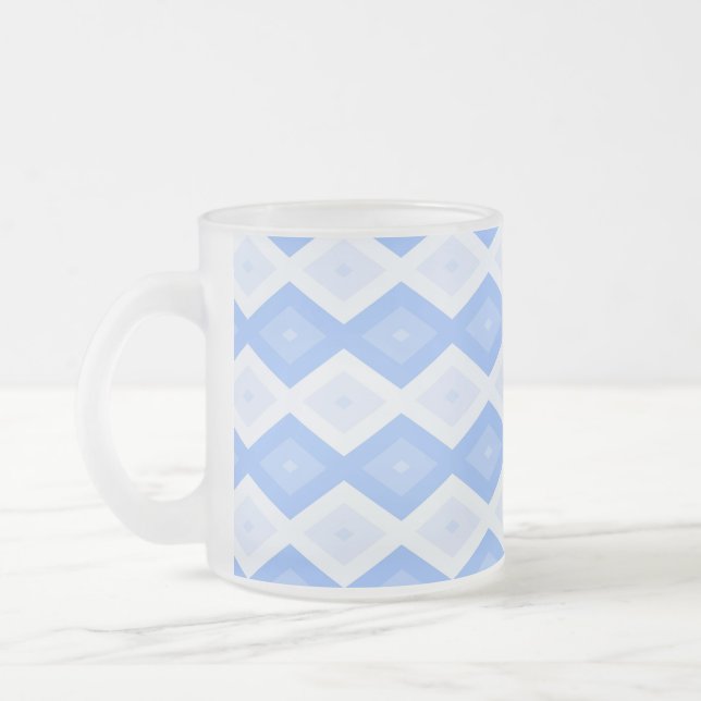 Caneca De Café Vidro Jateado Pale blue diamond pattern (Esquerda)