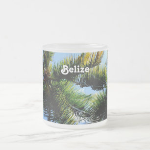 Caneca De Café Vidro Jateado Palmeiras de Belize