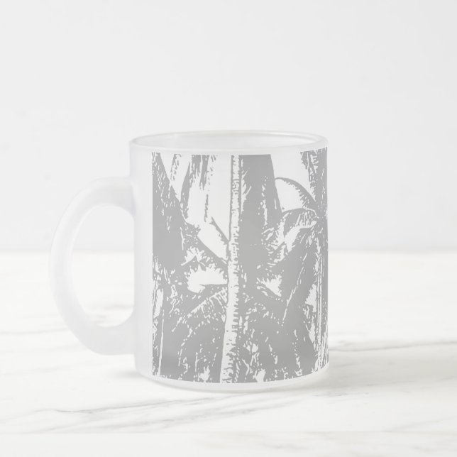 Caneca De Café Vidro Jateado Palmeiras num Design Posterizado (Esquerda)