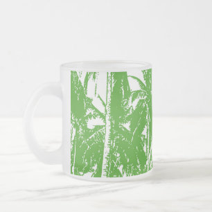 Caneca De Café Vidro Jateado Palmeiras num Design Posterizado