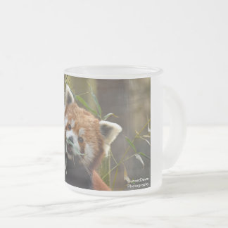 Caneca De Café Vidro Jateado Panda Vermelha