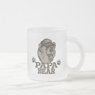 Caneca De Café Vidro Jateado Papá Bear Ideias de Presente para Pai