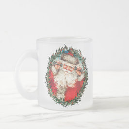 Caneca De Café Vidro Jateado Papai Noel nos celulares