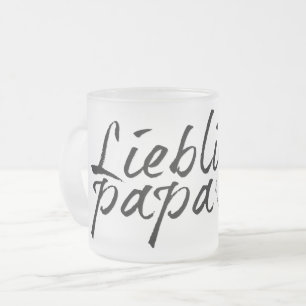 Caneca De Café Vidro Jateado Papai querido - escrita preta 00001
