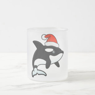 Caneca De Café Vidro Jateado Papais noeis de Orca