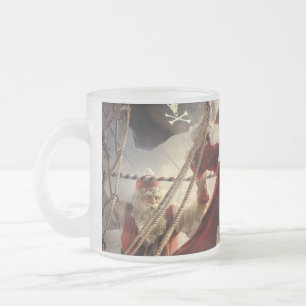 Caneca De Café Vidro Jateado Papais noeis É Um Pirata
