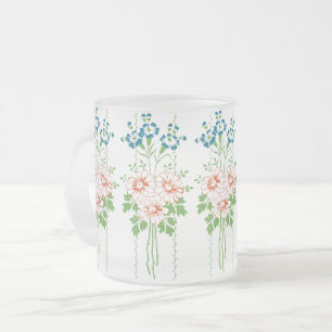 Caneca De Café Vidro Jateado Papel de parede barroco buquê de flores