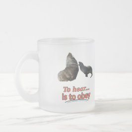 Caneca De Café Vidro Jateado Para Ouvir é Obedecer Caneca de Vidro Fosco Selo D