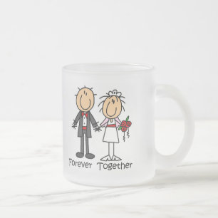 Caneca De Café Vidro Jateado Para sempre junto t-shirt e presentes