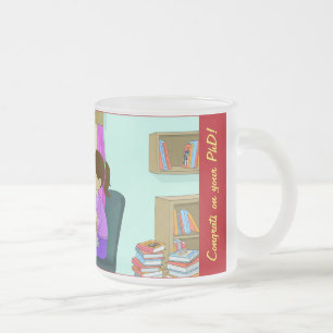 Caneca De Café Vidro Jateado Parabéns pelo seu doutorado