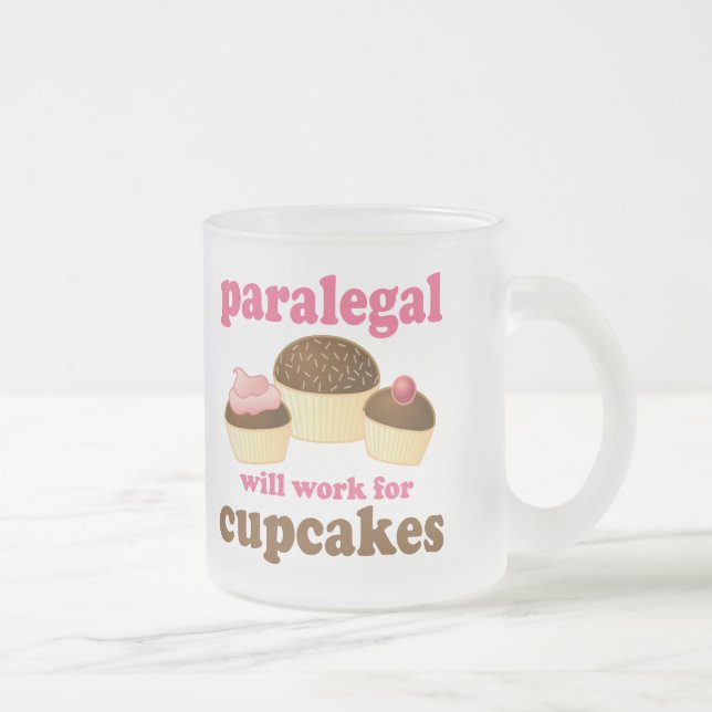 Caneca De Café Vidro Jateado Paralegal do cupcake (Direita)