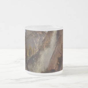 Caneca De Café Vidro Jateado Parque de Cachoeira da Natureza das Montanhas Albe