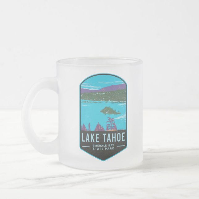 Caneca De Café Vidro Jateado Parque Estadual do Lago Tahoe Emerald Bay (Esquerda)