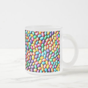 Caneca De Café Vidro Jateado Páscoa Jelly Beans