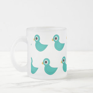 Caneca De Café Vidro Jateado passarinho