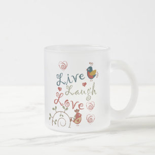 Caneca De Café Vidro Jateado Pássaros do amor