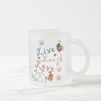 Caneca De Café Vidro Jateado Pássaros do amor