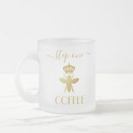 Caneca De Café Vidro Jateado Passo Personalizado Um: Rainha do CAFÉ, Dama da Ab