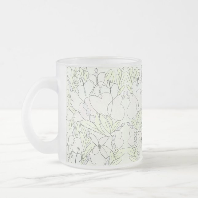 Caneca De Café Vidro Jateado Pastel BounBonito Blossomas (Esquerda)