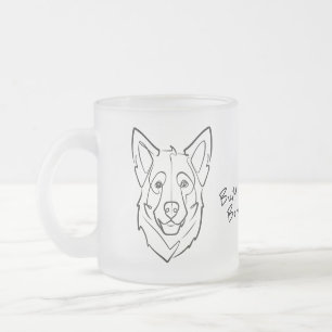 Caneca De Café Vidro Jateado Pastor Alemão, Construído para Proteger, Nascido p
