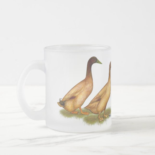 Caneca De Café Vidro Jateado Patos:  Campbell Khaki (Esquerda)
