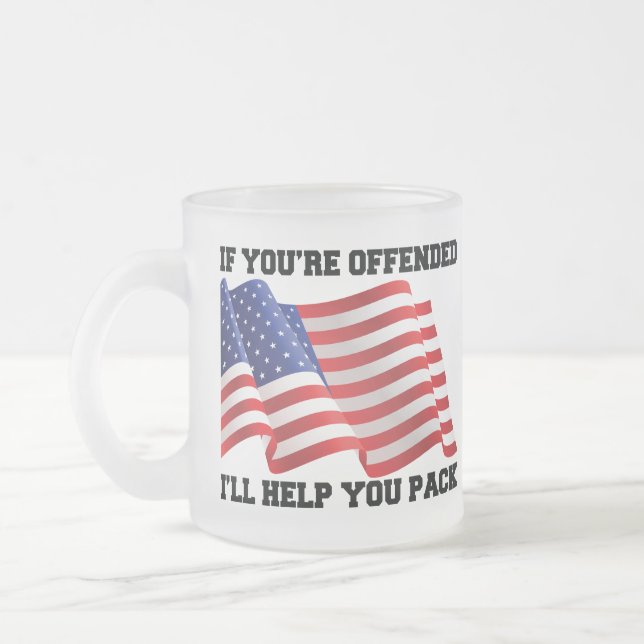 Caneca De Café Vidro Jateado Patriota Americano (Esquerda)