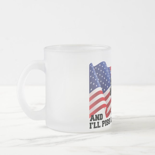 Caneca De Café Vidro Jateado Patriota Americano (Esquerda)