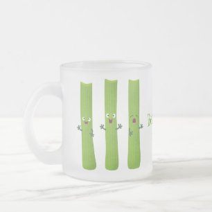 Caneca De Café Vidro Jateado Pedaços de aipo, legumes de trio