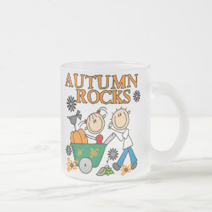 Caneca De Café Vidro Jateado Pedras de Outono