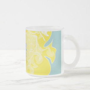 Caneca De Café Vidro Jateado Peixe Amarelo