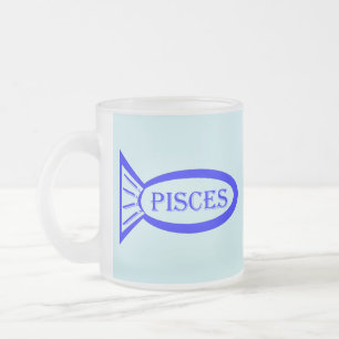 Caneca De Café Vidro Jateado Peixes - Sinal de estrela Peixe