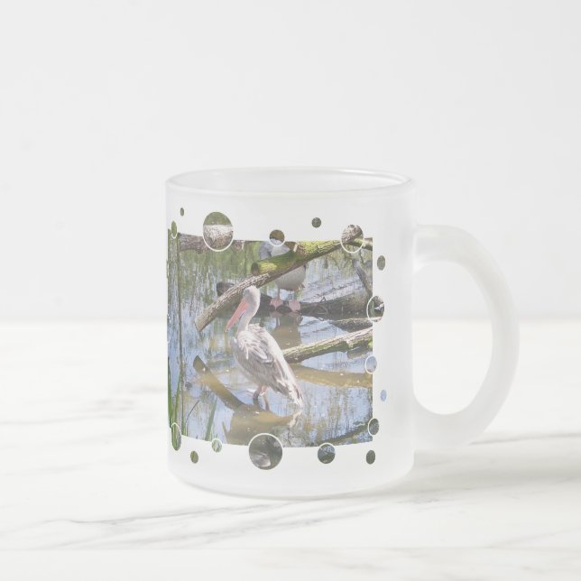 CANECA DE CAFÉ VIDRO JATEADO PELICANOS (Direita)