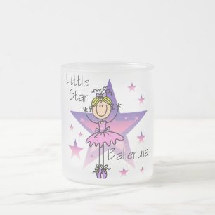Caneca De Café Vidro Jateado Pequena Bailarina Estrela - Cabelo Louro