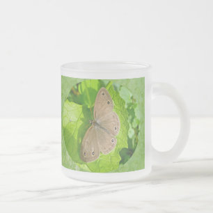 Caneca De Café Vidro Jateado Pequena Madeira Satyr Butterfly