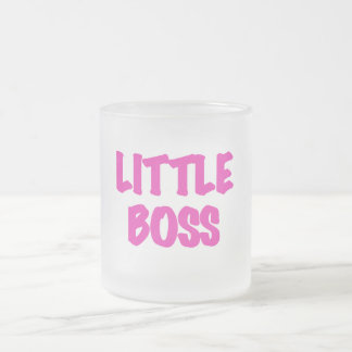 Caneca De Café Vidro Jateado Pequeno Chefe - Camisetas e presentes cor-de-rosa