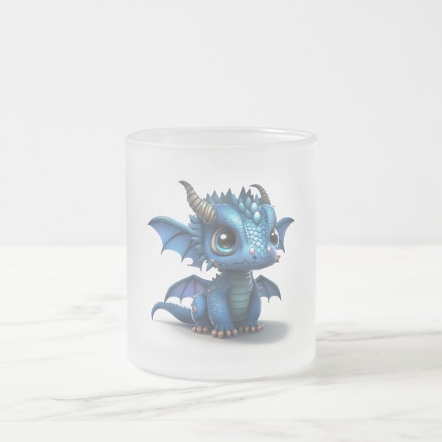 Caneca De Café Vidro Jateado Pequeno Dragão (Centro)