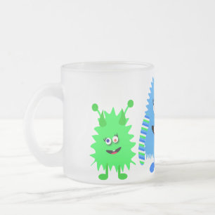 Caneca De Café Vidro Jateado Pequenos Monstros Bonitos
