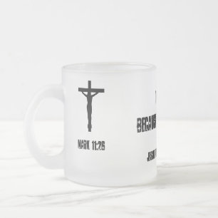 Caneca De Café Vidro Jateado Perdoe-me, porque Deus disse tão personalizá-lo