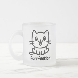 Caneca De Café Vidro Jateado Perfeição, Lindo Anime Gato