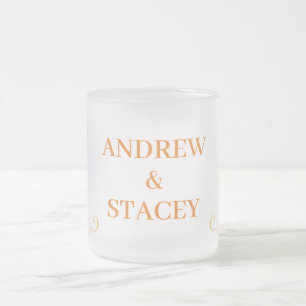 Caneca De Café Vidro Jateado Personalizado Casamento outono Andrew & Stacey    
