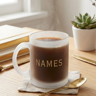 Caneca De Café Vidro Jateado Personalizado Com Sobrenome ou Apelido Neles