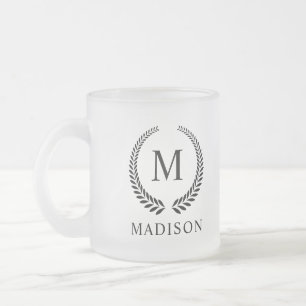 Caneca De Café Vidro Jateado Personalizado Dourado Preto e Dourado Glitter Mono