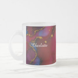 Caneca De Café Vidro Jateado Personalized Luxury Marble Pattern Custom Name Mug