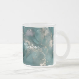 Caneca De Café Vidro Jateado Personalized Luxury Marble Pattern Custom Name Mug