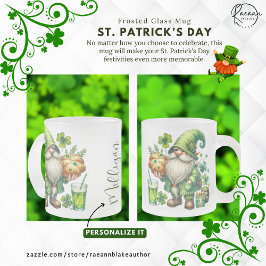 Caneca De Café Vidro Jateado Personalized St. Patrick's Day Frosted Glass Mug