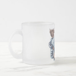 Caneca De Café Vidro Jateado Personalized Super Mom with Son and Daughter Gift