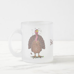 Caneca De Café Vidro Jateado Peru-de-fazenda engraçado e castanho com cartograf