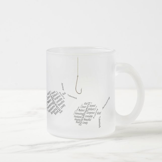 Caneca De Café Vidro Jateado Pesca para cumprimentos (Direita)