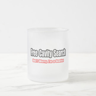 Caneca De Café Vidro Jateado Pesquisa de Cavidade Livre (Piada Dentista)